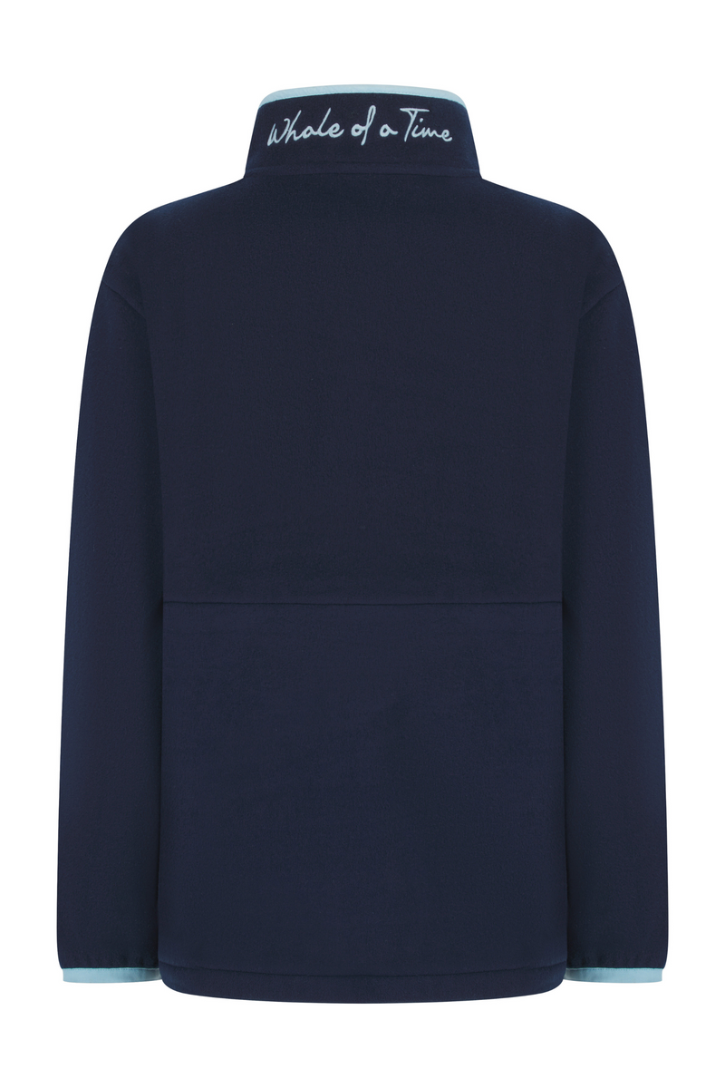 Pembroke Pullover Unisex Fleece - Navy & Light Blue - Whale Of A Time Clothing