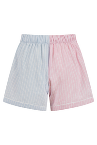 Portland Pyjama Shorts - Blue/Pink Stripe - Whale Of A Time Clothing