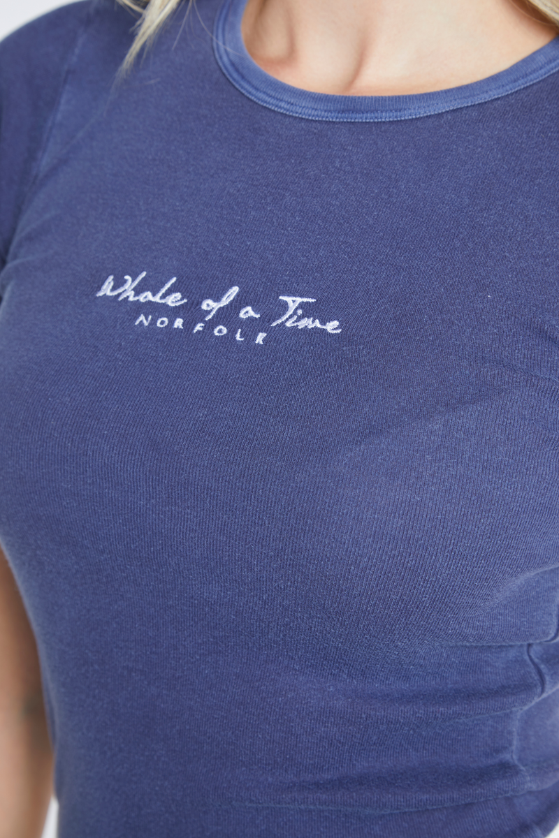 Signature Baby Tee - Stonewashed Navy - Whale Of A Time Clothing