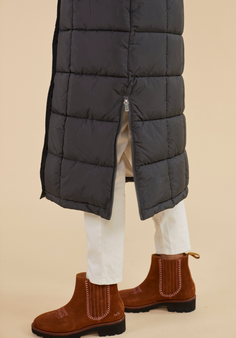 Chatsworth Longline Puffer Coat - Charcoal