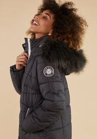 Chatsworth Longline Puffer Coat - Charcoal