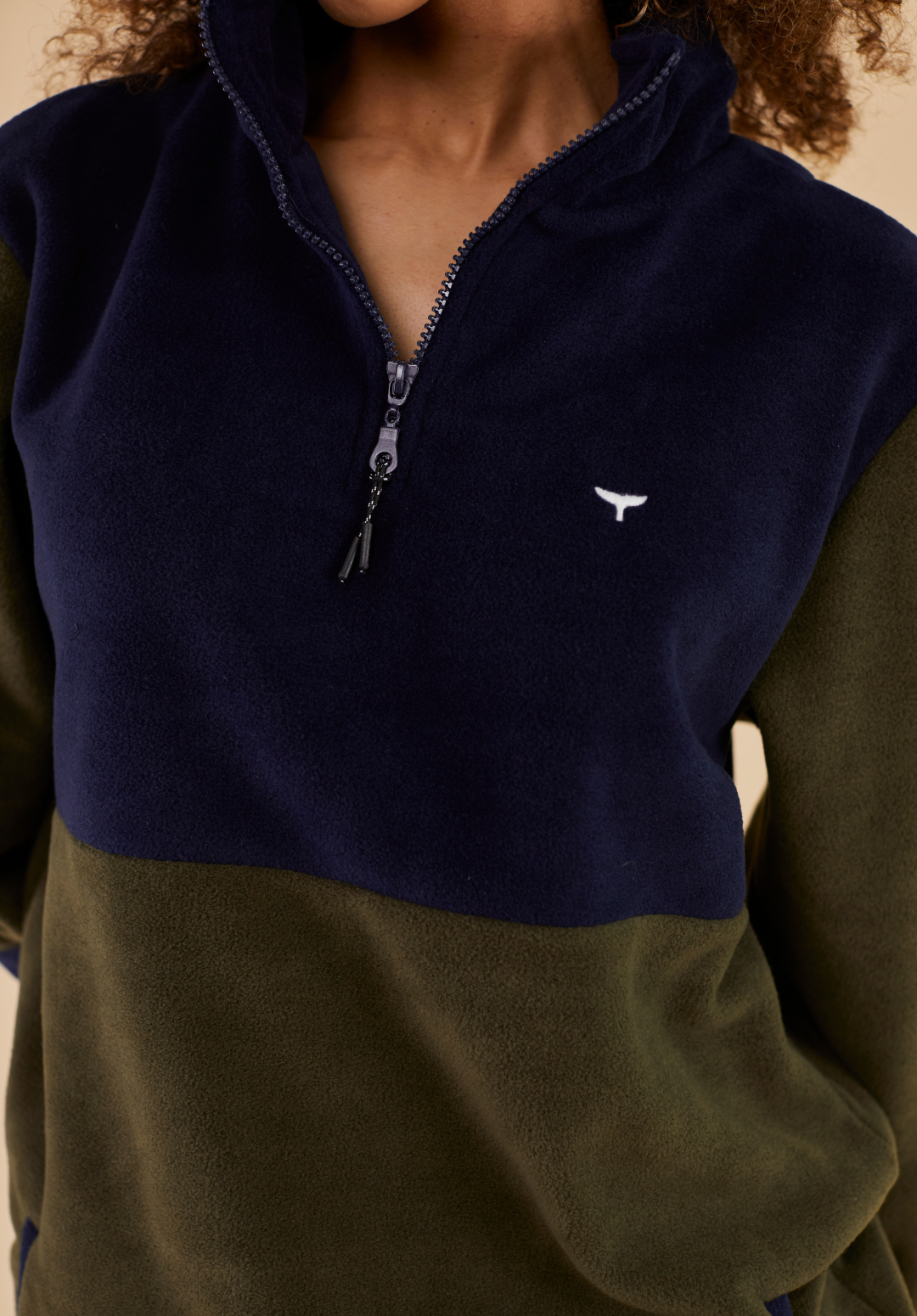 Exeter Women's Fleece Quarter Zip - Navy & Green