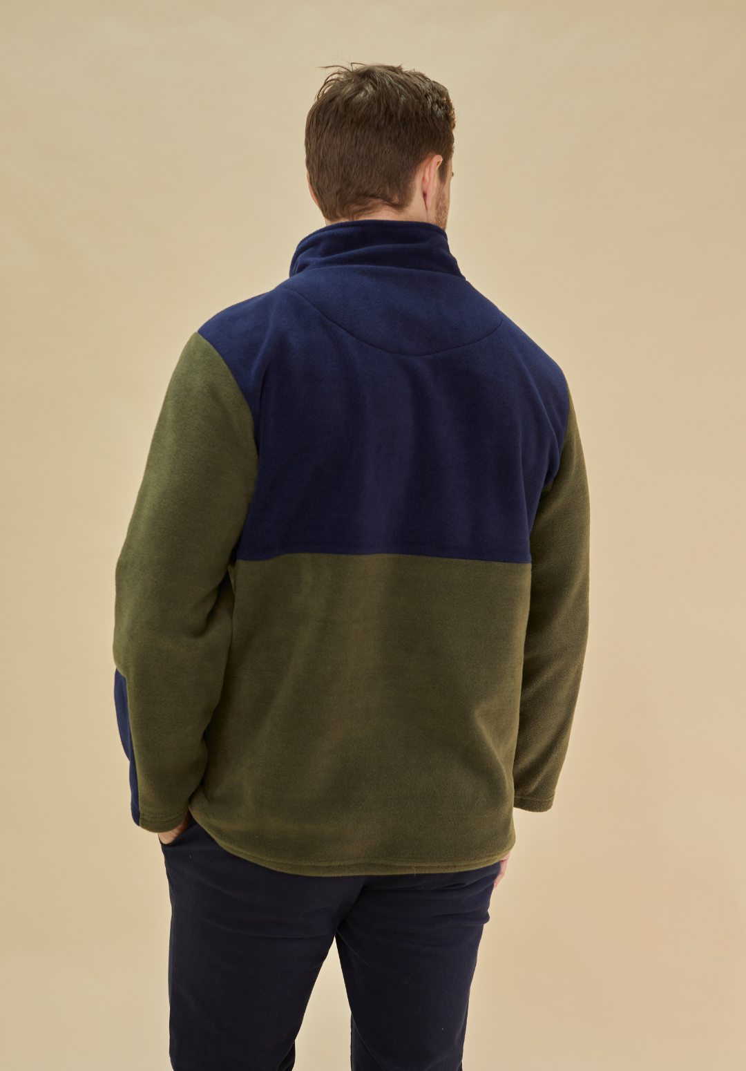 Exeter Fleece Men's Quarter Zip - Navy & Green