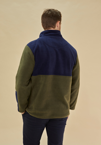 Exeter Fleece Men's Quarter Zip - Navy & Green