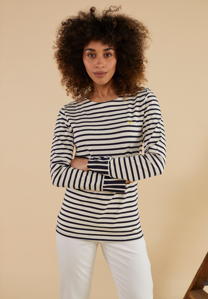 Henley Long Sleeve T-Shirt - White/Navy