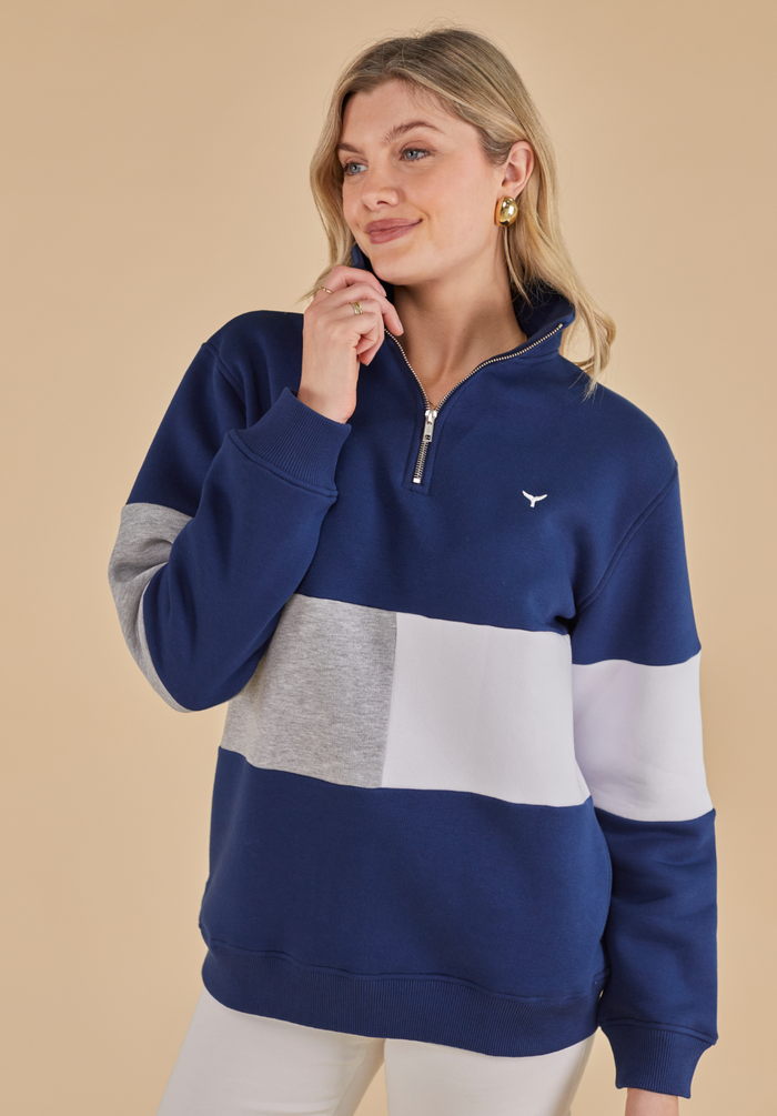 Norfolk Women's Quarter Zip Sweatshirt - Navy