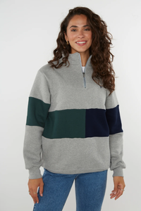 Norfolk Unisex Quarter Zip Sweatshirt - Grey