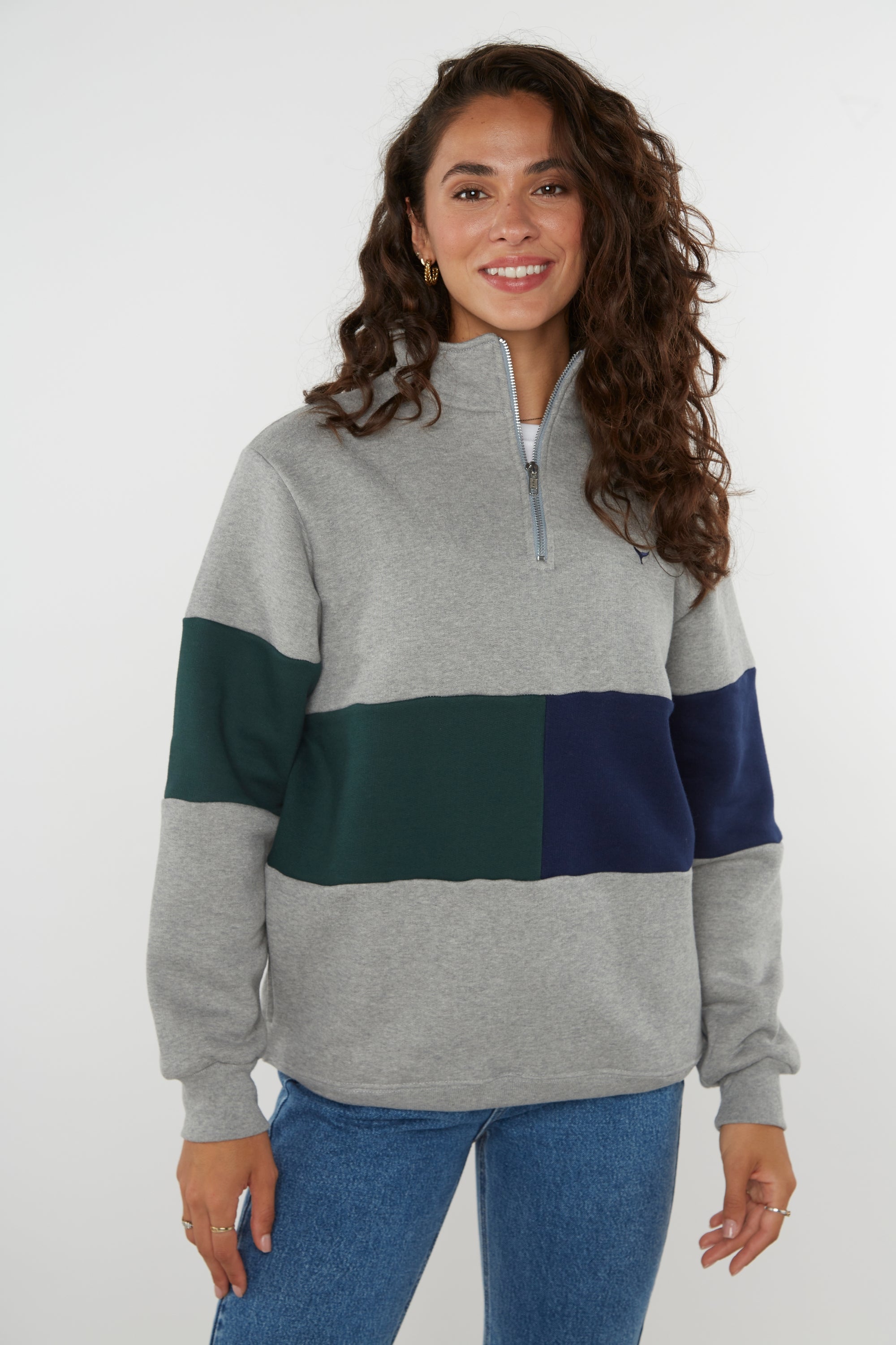 Ladies quarter sales zip sweatshirt