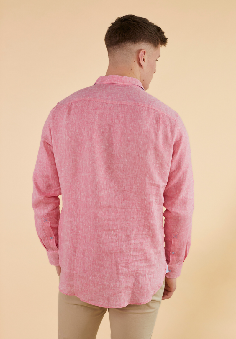 Oakham Linen Shirt - Red