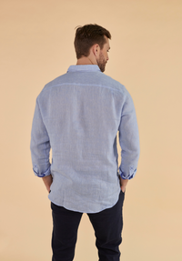 Oakham Men's Linen Shirt - Blue