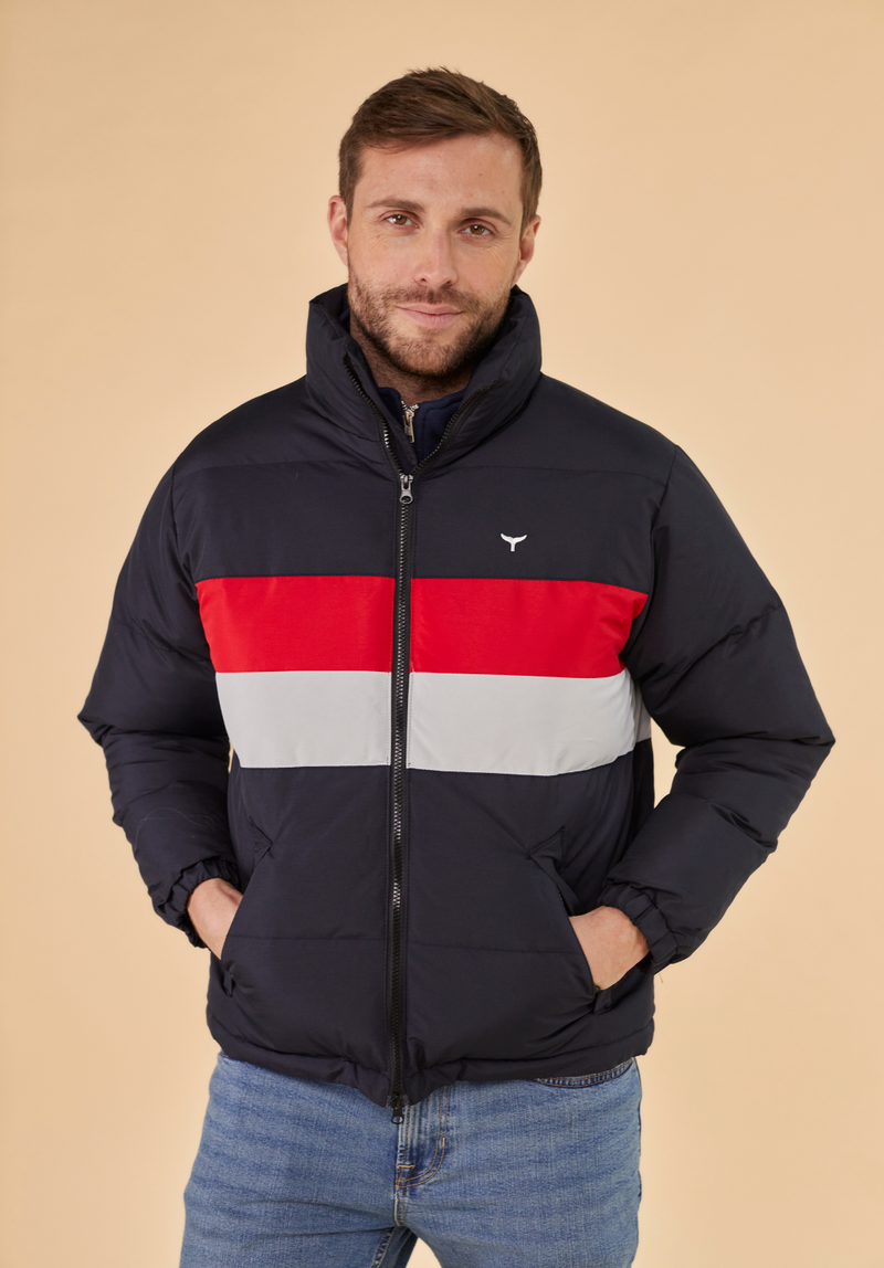 Penzance Men's Puffer Jacket - Navy