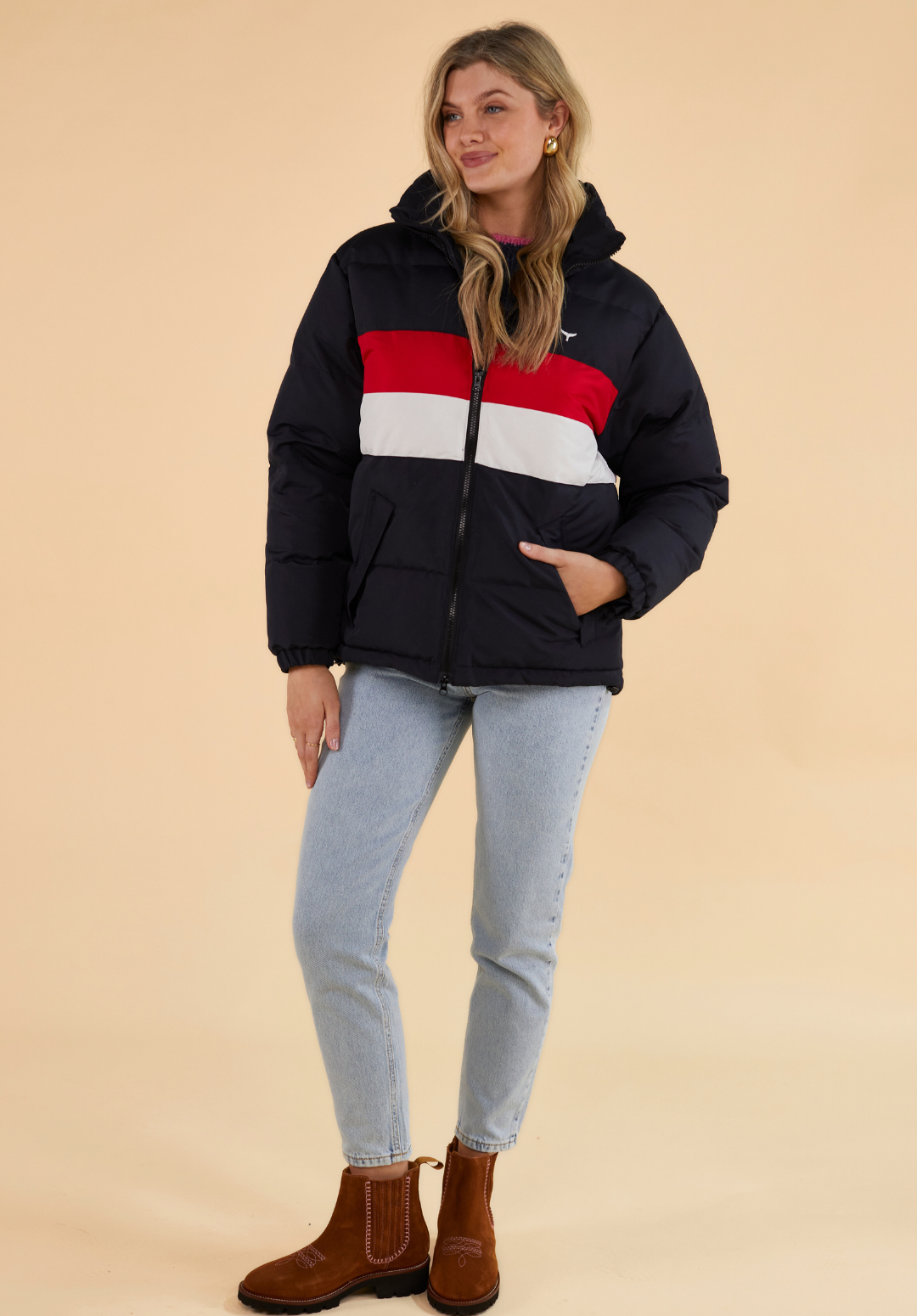 Penzance Women's Puffer Jacket - Navy