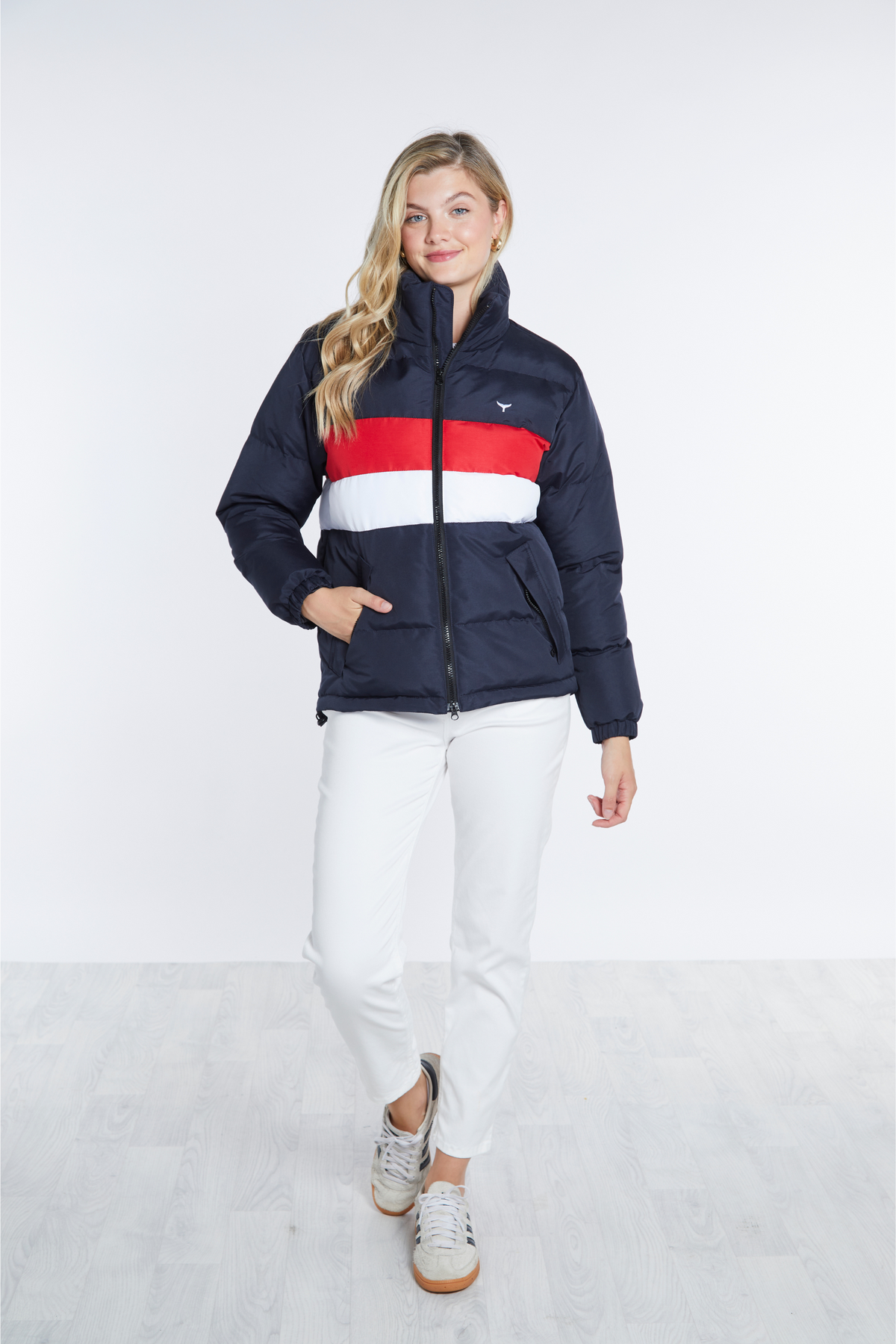 Penzance Unisex Puffer Jacket - Navy - Whale Of A Time Clothing