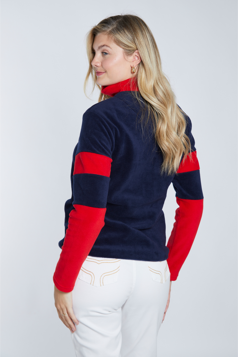 Weybourne Unisex Fleece Quarter Zip - Navy - Whale Of A Time Clothing