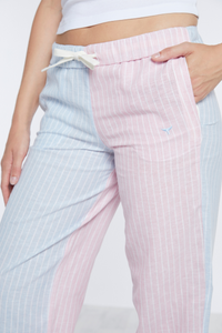 Portland Pyjama Bottoms - Blue/Pink Stripe