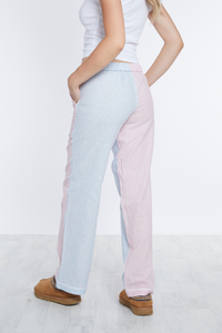 Portland Pyjama Bottoms - Blue/Pink Stripe