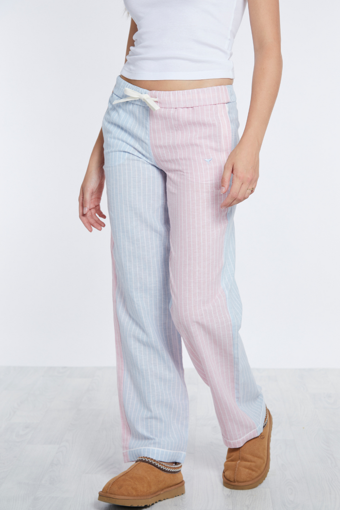 Portland Pyjama Bottoms - Blue/Pink Stripe