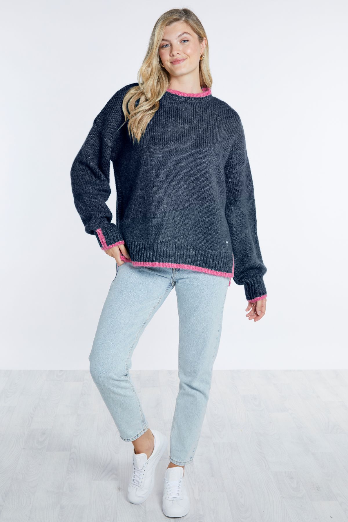 Rockingham Jumper - Navy/Pink