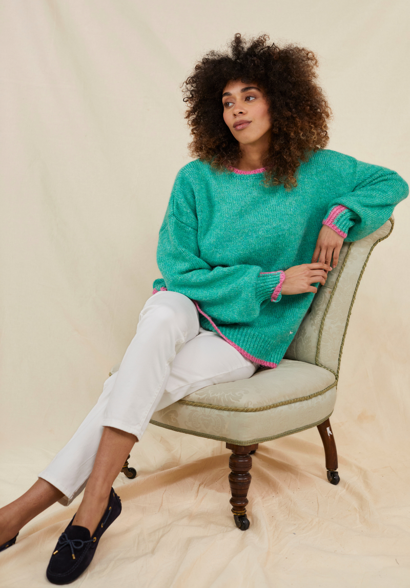 Women's Rockingham Jumper - Green/Pink