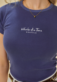 Signature Women's Baby Tee - Stonewashed Navy