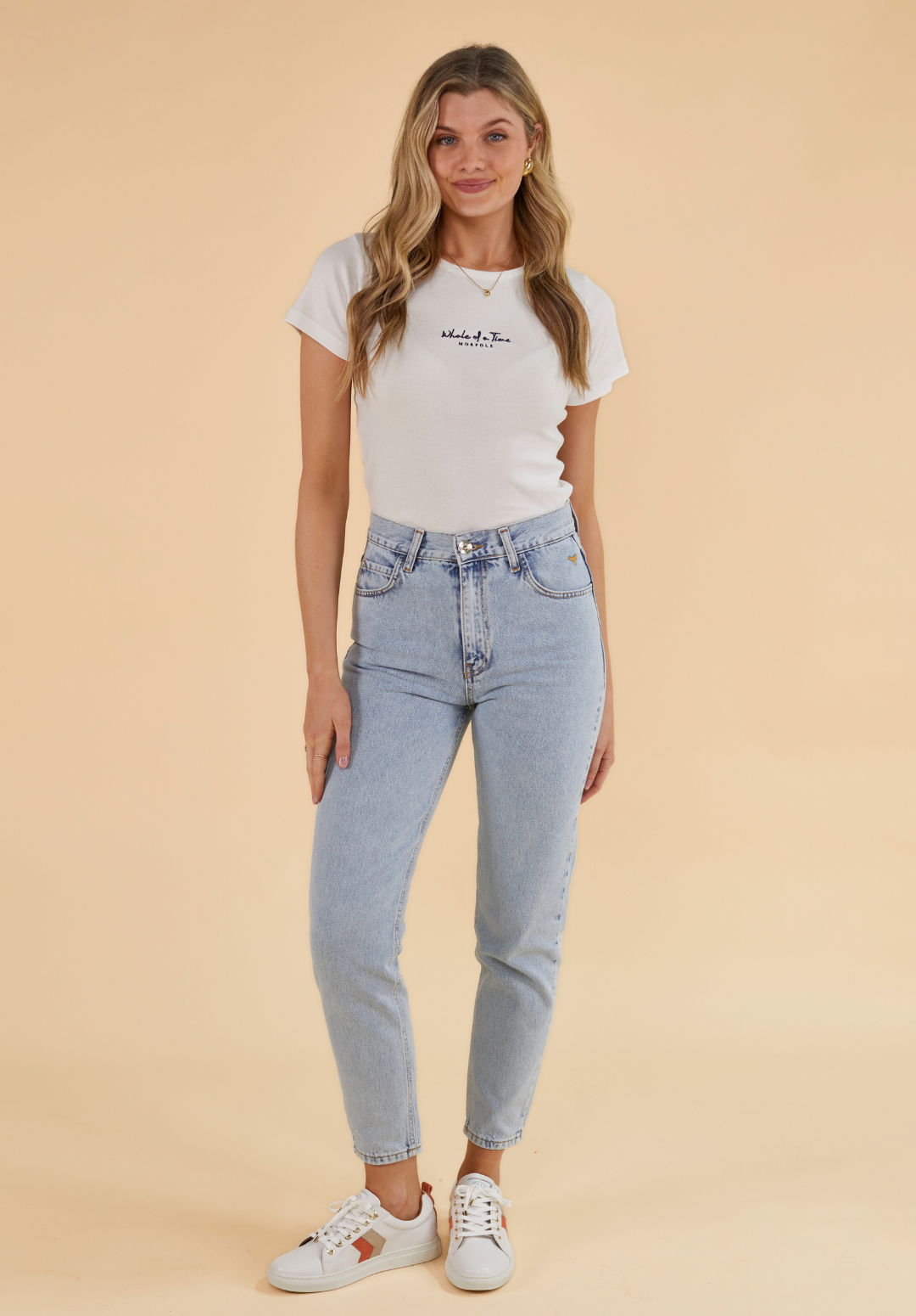 Signature Women's Denim Mom Jeans - Light Blue