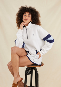 St Ives Women's Cropped Quarter Zip Sweatshirt - White