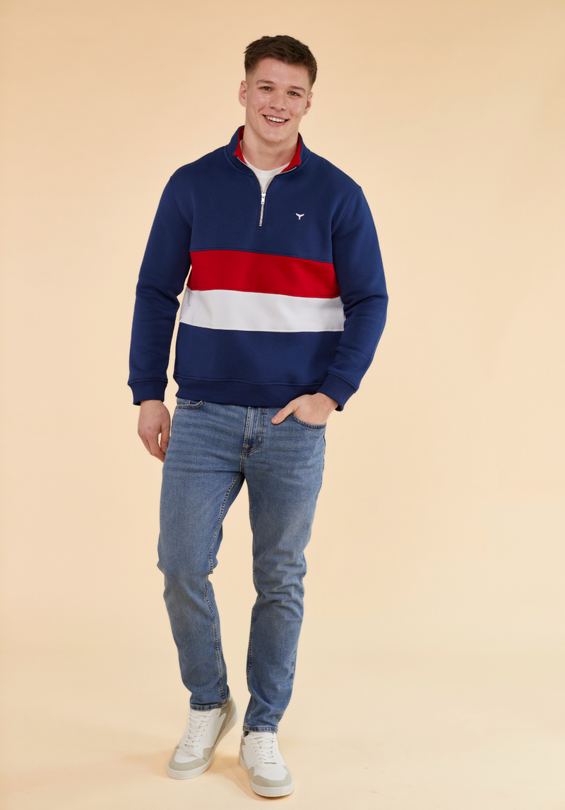 Suffolk Men's Quarter Zip Sweatshirt - Navy