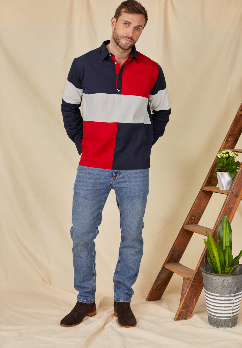 Torbay Men's Deck Shirt - Red/Navy