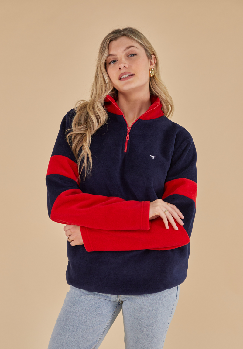 Weybourne Women's Fleece Quarter Zip - Navy