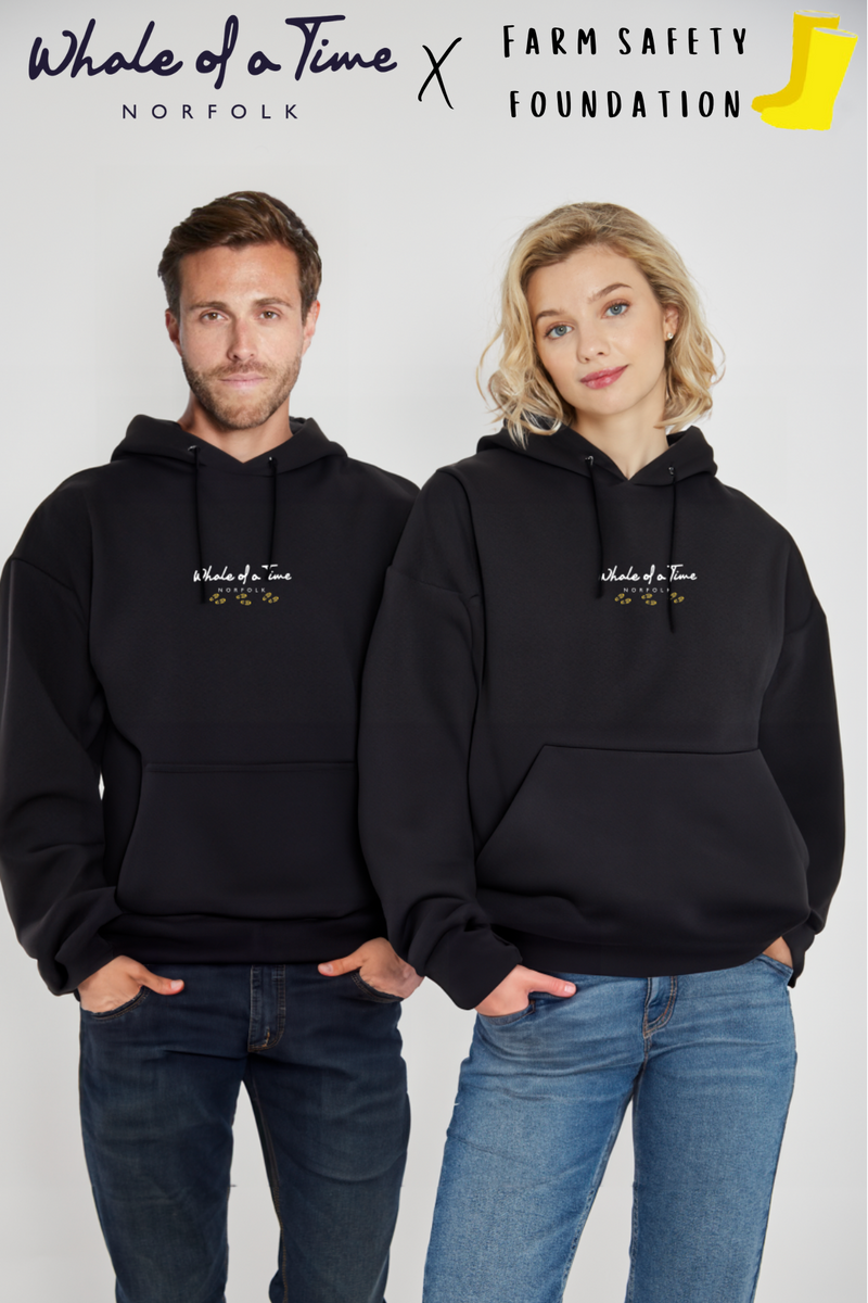 Yellow Wellies Charity Unisex Hoodie - Black - Whale Of A Time Clothing